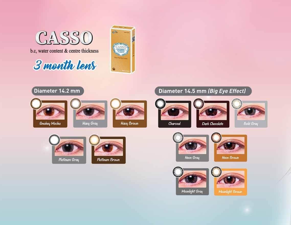 SILKON CASSO 3 MONTHS DISP COLOUR CONTACT LENSES *BUY 2 FREE 1*